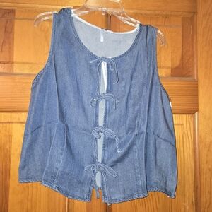 Young Fabulous and Broke Berlin Tie Denim Vest Top YTK Style Size XS NWT